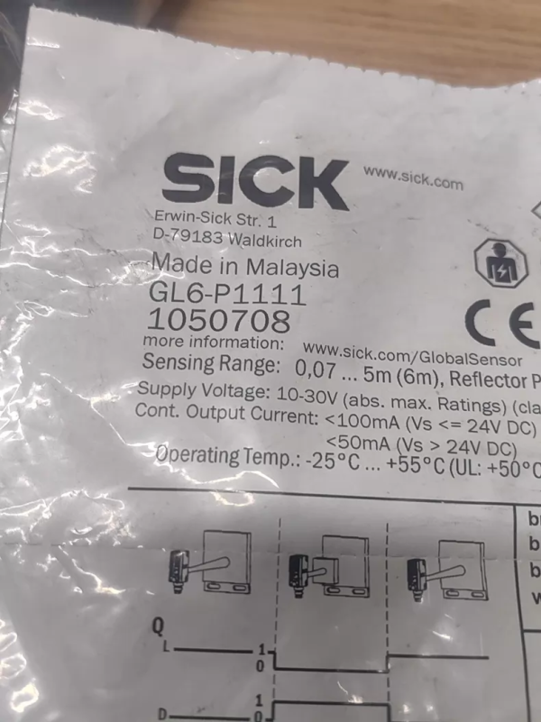 GL6-P1111,1050708,New and Original Sick,Sensor,In Stock