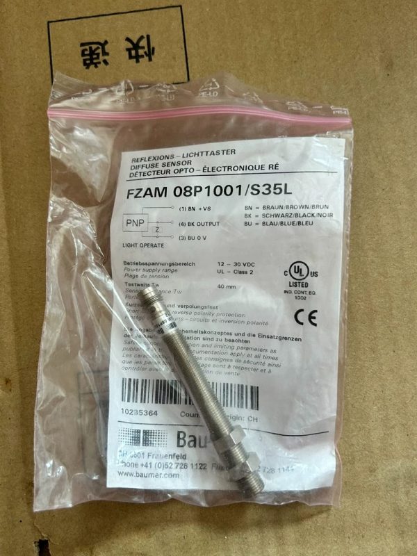 Baumer, Sensor, FZDM 08P1001/S35L ,New and original,In stock - 图片 2